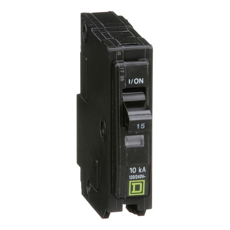 Square D Miniature Circuit Breaker, QO Series, 15A, 1 Pole, 120/240V AC, 10kA at 120/240V AC QO115C